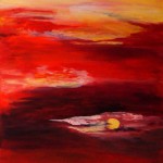 Rote Wolken 40x80
